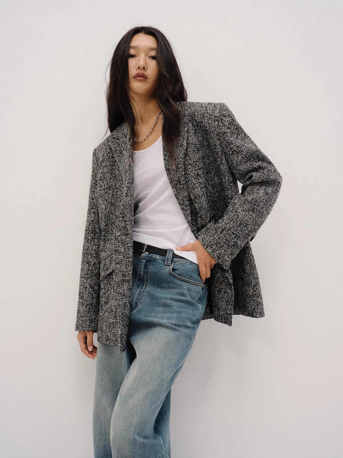Long Night Meteor Limited Edition Italian Imported Yarn Fashionable Chanel Style Tweed Suit Jacket