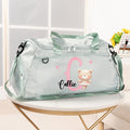 Bolsa de viaje personalizada con nombre de animal de bailarina, iniciales, compartimento para zapatos y correa para el hombro Regalo de cumpleaños para los amantes del ballet
