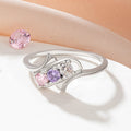 Personalizado 1-5 Birthstones Anillo Dainty Familia Joyería Día de la Madre Cumpleaños Aniversario Regalo para Mujeres Mamá Abuela