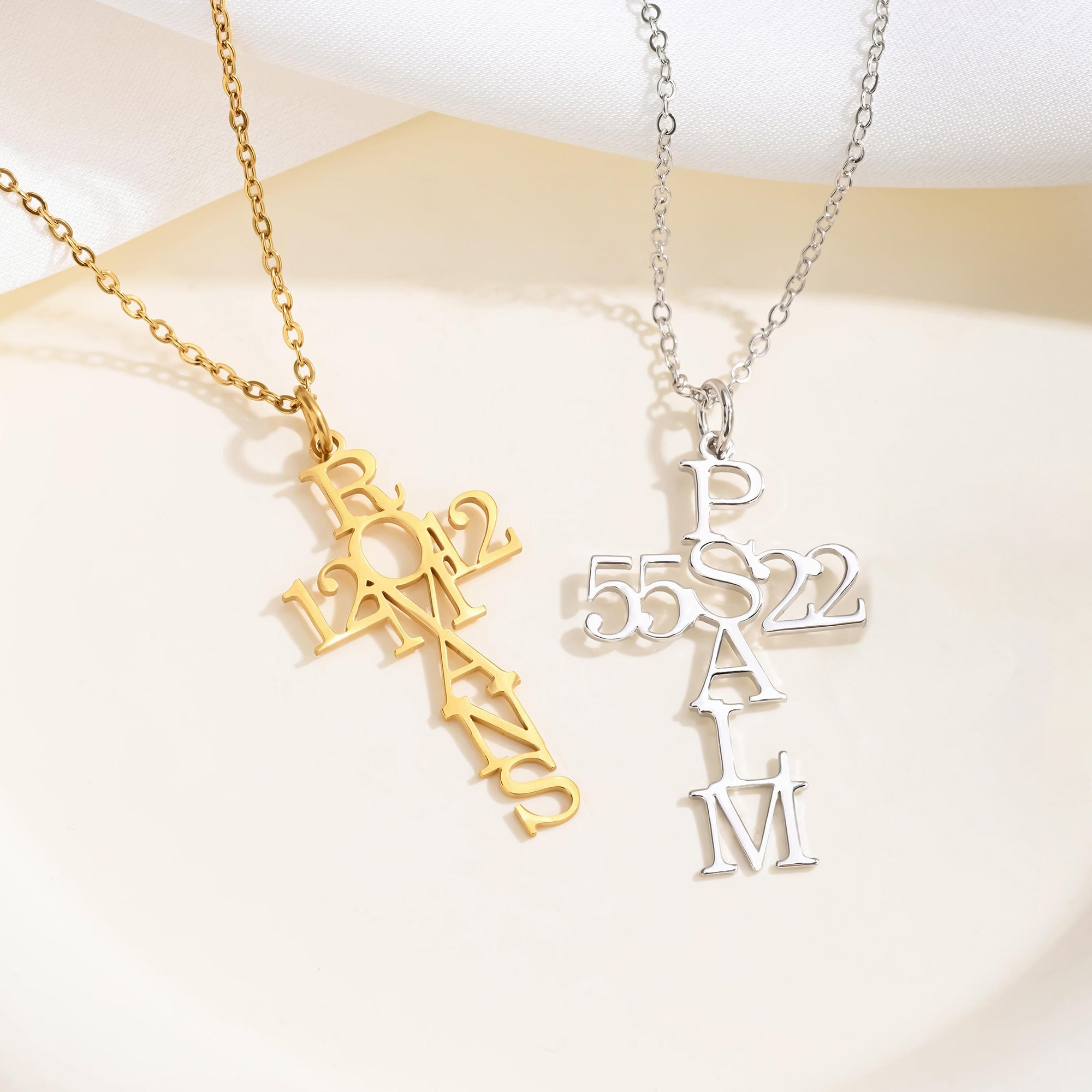 Personalizada Salmo Versículo de la Biblia Cruz Collar Dainty Joyería Cumpleaños Religiosa Bautizo Regalo para Mujeres Cristianas