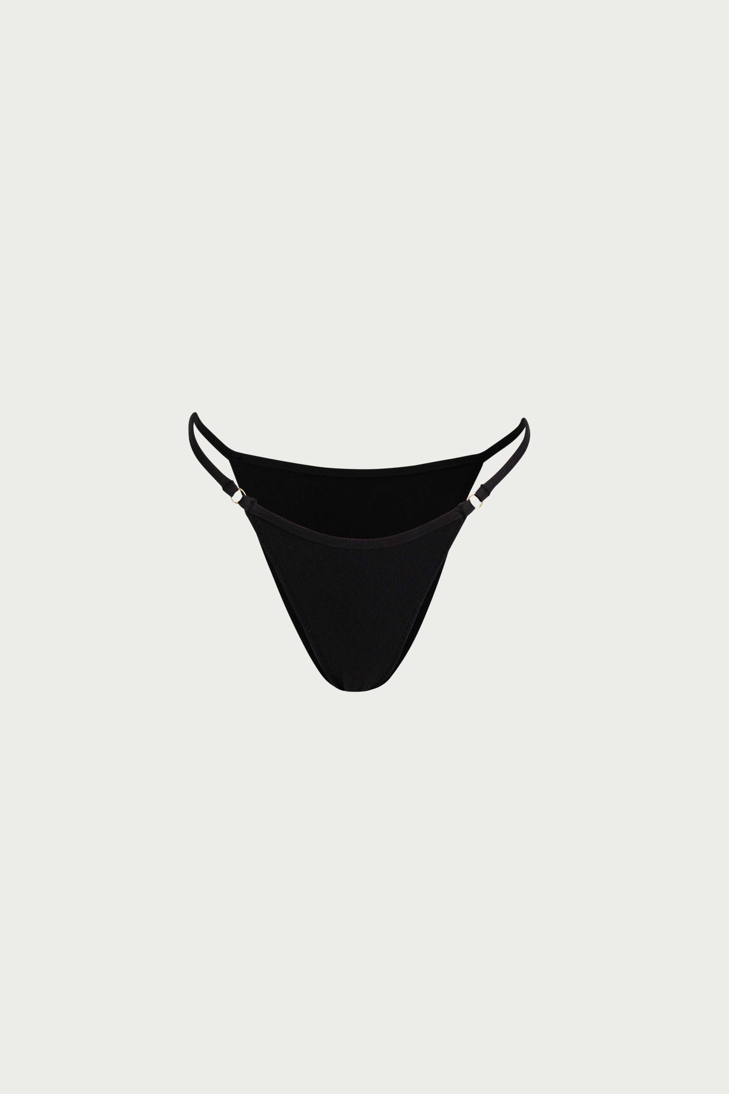 Bikini Bottom (Faux Suede Black)