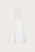 French Lace Poplin Dress (White)