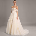 Bridal Wedding Dress Ivory-Cream Long A-line