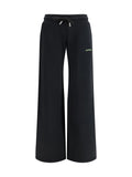Off-White Logo-Embroidered Cotton Joggers — Black