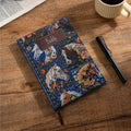 Personalizado bordado de imitación de caballo de pollo de vaca de flores de mezclilla Diario cuaderno con texto y 100 páginas rayadas de uso diario de cumpleaños de regalo para las mujeres