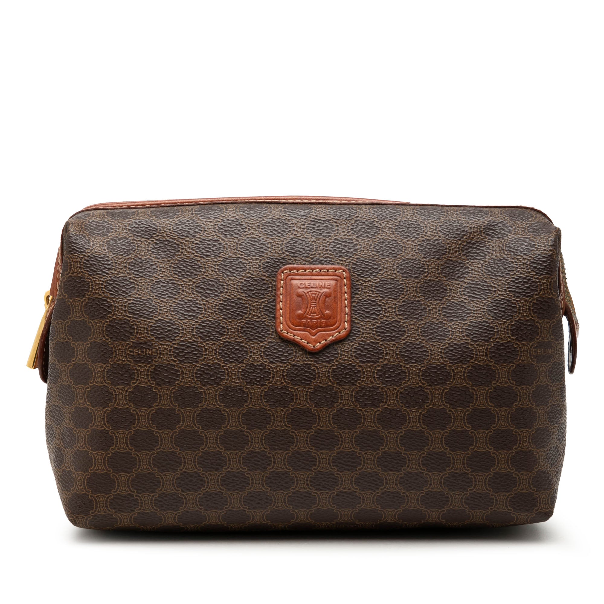 Macadam Coated Canvas Cosmetic Pouch
