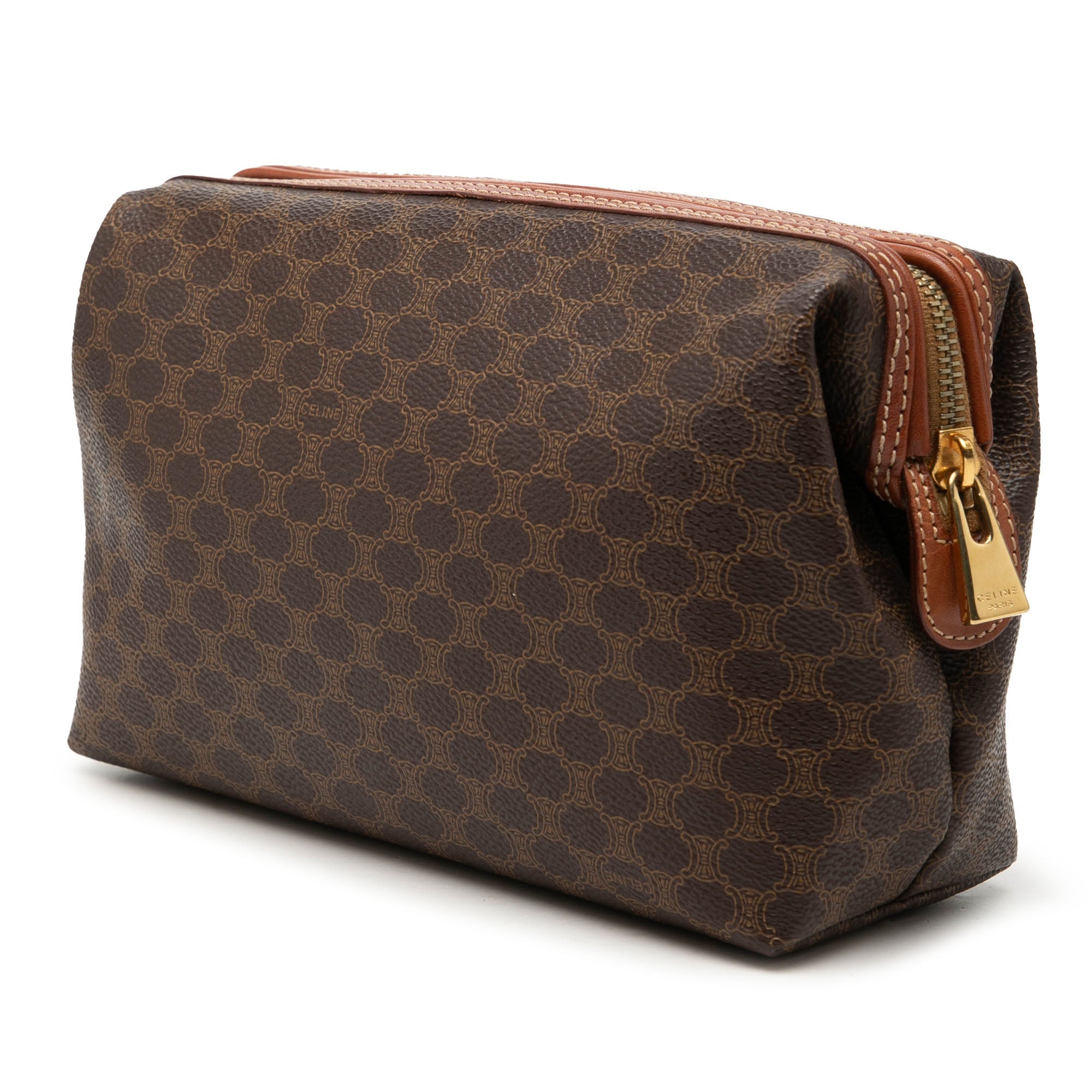 Macadam Coated Canvas Cosmetic Pouch