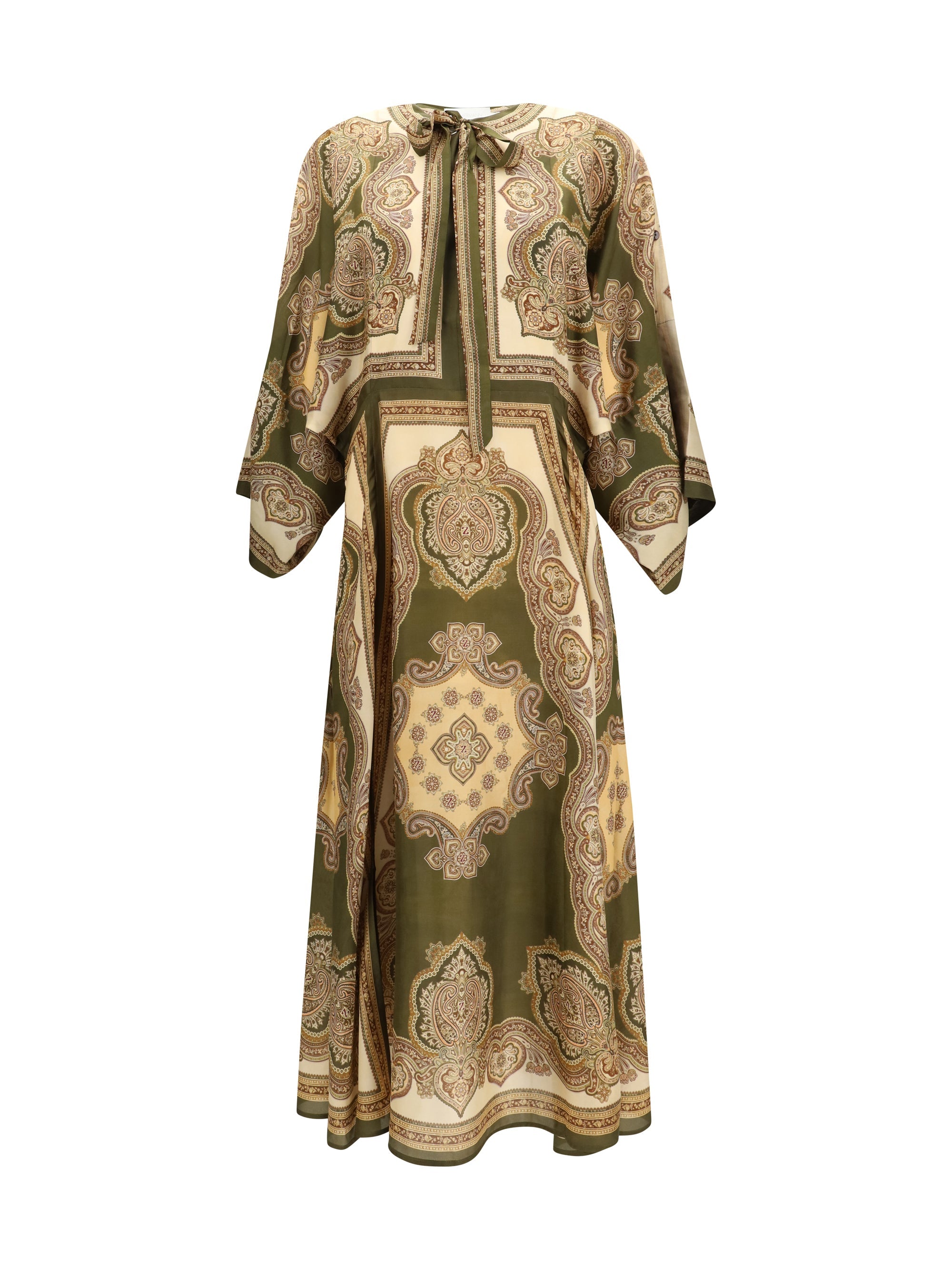 Zimmermann Paisley Silk Tunic Dress — Green