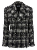 Giuseppe Di Morabito Tweed and Rhinestone Blazer — Black