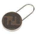 Silver Plated and Coated Canvas Zucca Key Ring