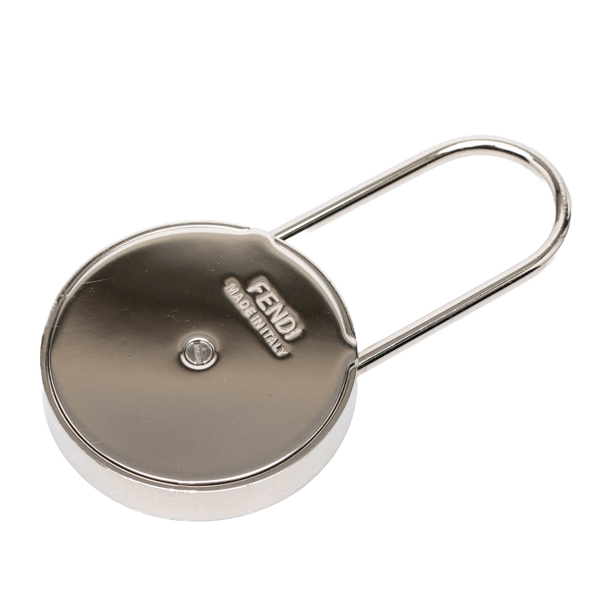 Silver Plated and Coated Canvas Zucca Key Ring