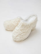 [FF × JW Collaboration - Fur-lined Slip-On Platform Sneakers] Casual and stylish design with wool, slip-on thick-soled sneakers that add height