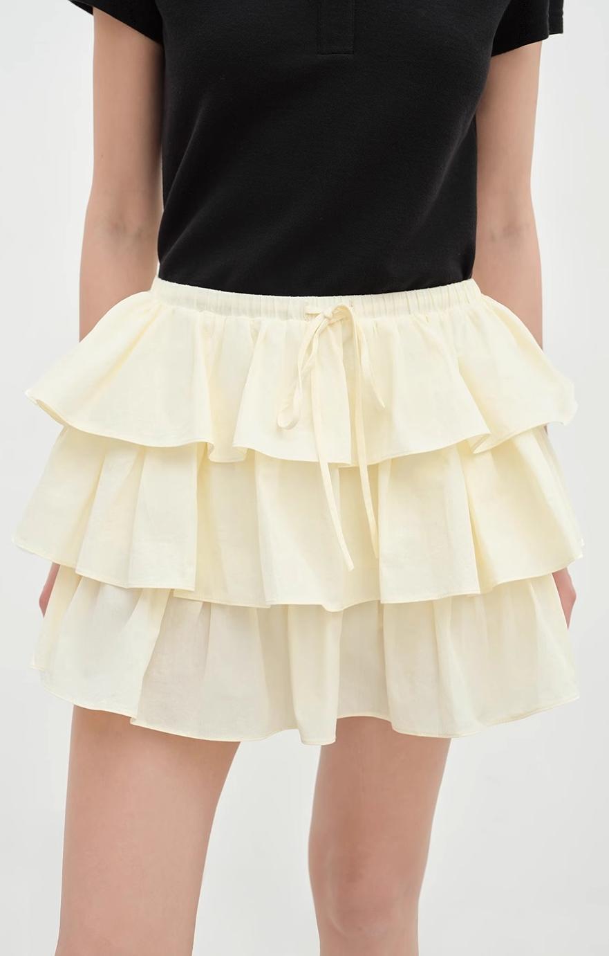 Blueberry Cream pure cotton anti-exposure lace cake skirt skirt