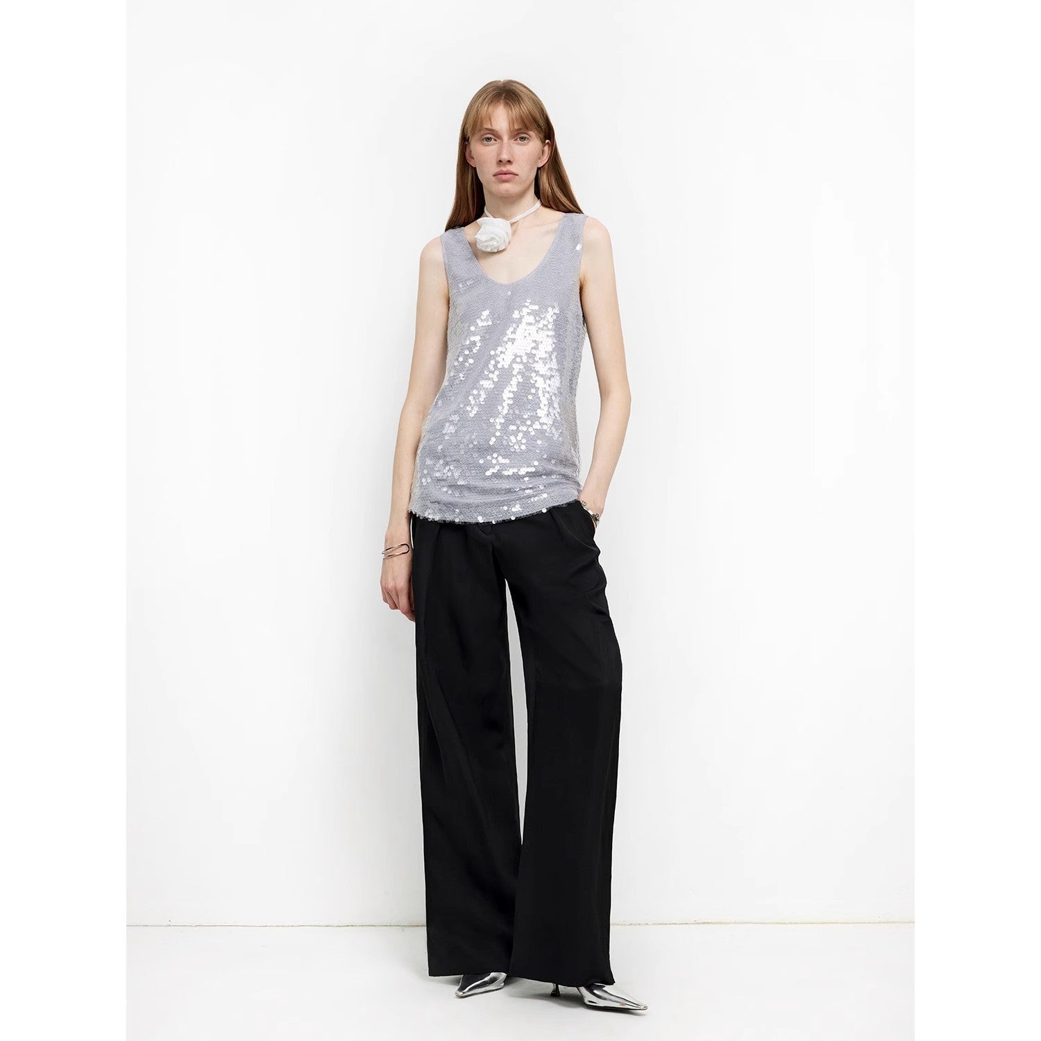 Relaxed Old Money Acetate Linen Old Money-Inspired Draped Mid-Waist Single-Pleat Straight-Leg Wide-Leg Casual Pants
