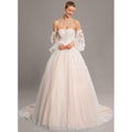Bridal Wedding Dress Ivory-Nude Long A-line