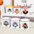 Personalizada Cara Foto Disfraz de Halloween 12 oz Colorido Borde Esmalte Taza con Nombre Fiesta Uso Diario Halloween Vacaciones Regalo para Niños Niñas