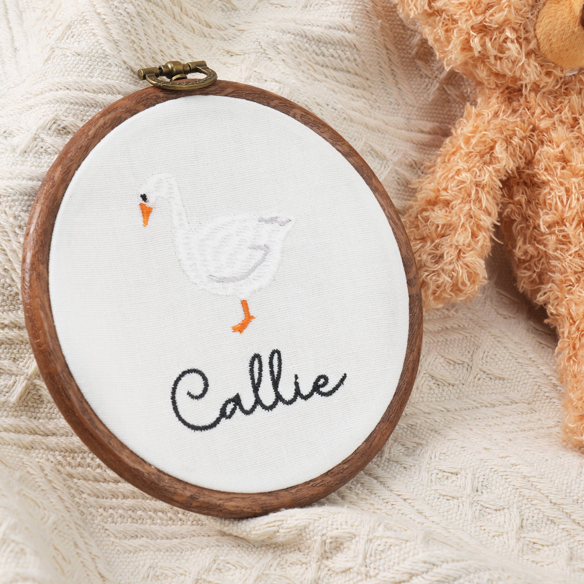 Oso Personalizado Conejito Bordado Nombre Ornamento Guardería Decoración Cumpleaños Baby Shower Regalo para Bebé Recién Nacido