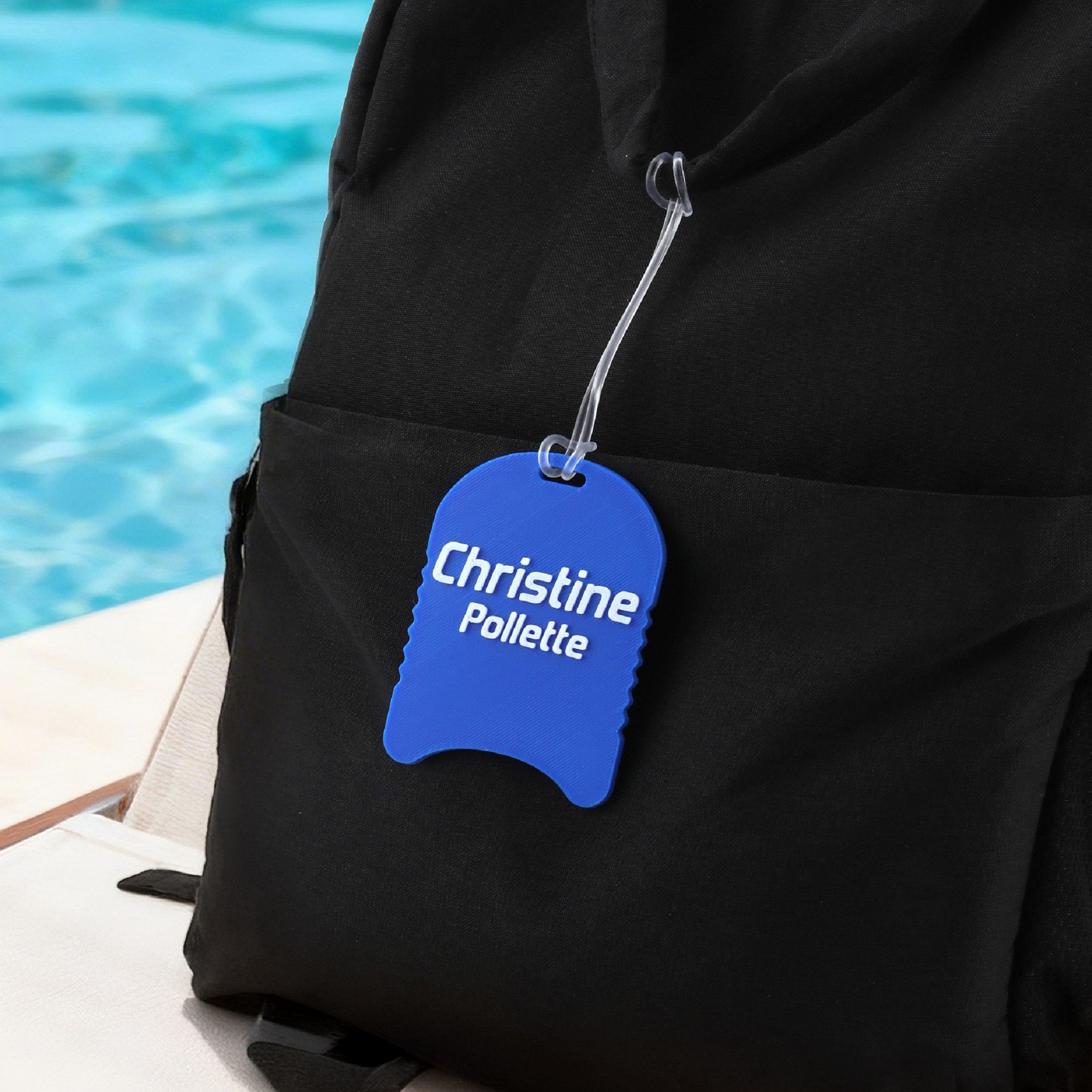 Personalizado Multicolor 3D-Printed Kickboard Backpack Tag with Text Team Game Day Birthday Gift for Coaches Swimmers Sports Lovers