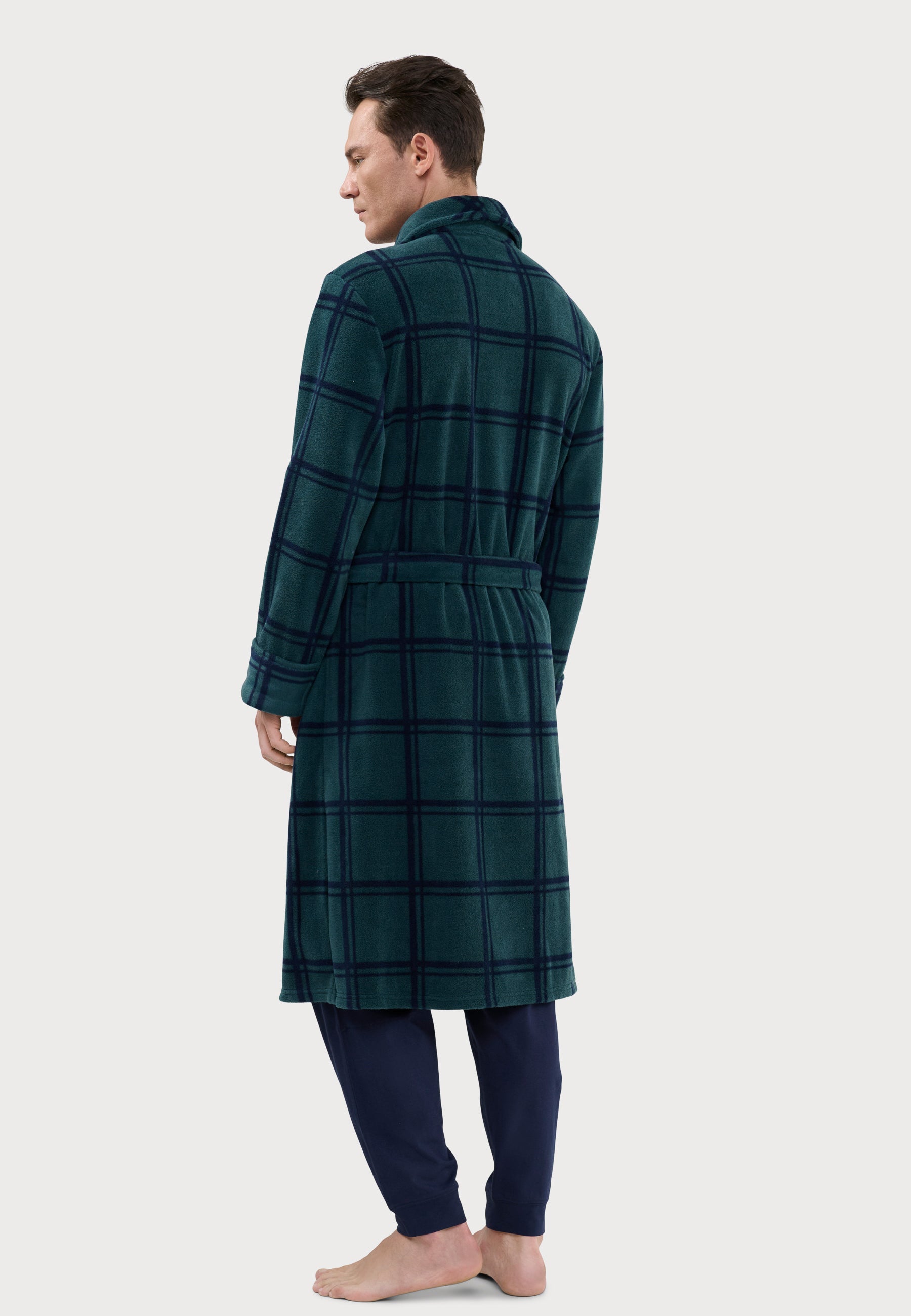 Bata Hombre Invierno Premium Forro Polar Estampado - Verde 0609_46