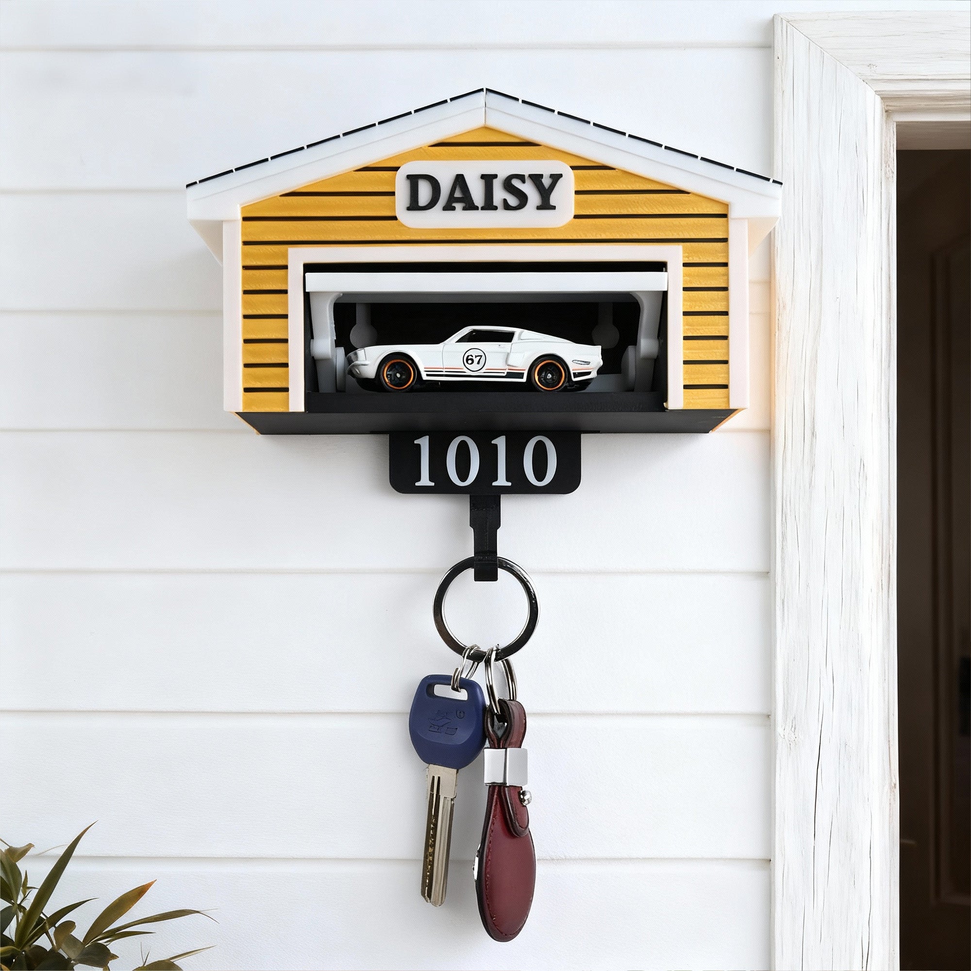 Llavero Multicolor Personalizado para Casa, Coche, Garaje con Nombre, Decoración de Casa, Regalo de Cumpleaños para los Amantes de los Coches