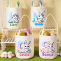 Personalizado lindo conejito de Pascua Orejas de conejo cesta con el nombre y la inicial de caza del huevo Fiesta de Pascua de regalo para los niños las niñas