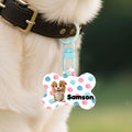 Personalizada 3D de dibujos animados perro gato hueso diseño de la etiqueta del animal doméstico con nombre cumpleaños actividades al aire libre regalo para los amantes de las mascotas propietarios