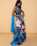 Starla Corset Blouse & Sachi Lehenga Skirt With Scallop Dupatta By KYNAH, Luxury Indian Fashion & Bridal Wear