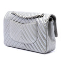 Medium Classic Chevron Metallic Caviar Double Flap