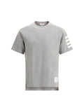 Camiseta de algodón a rayas Thom Browne — Gris
