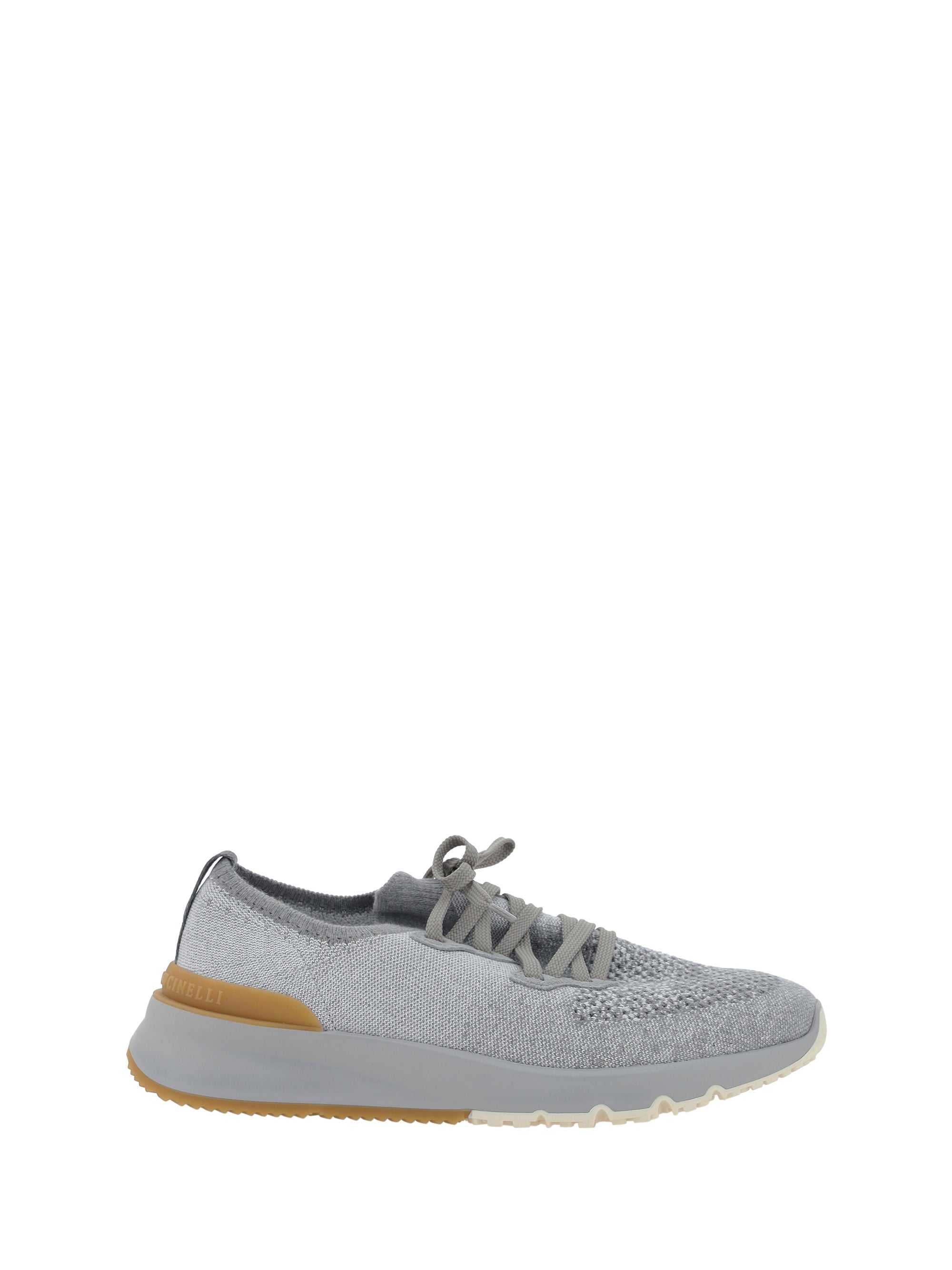 Brunello Cucinelli Cotton Mesh Sneakers — Gray