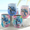 Vaso de vino personalizado con nombre y tapa antiderrame Accesorio de viaje Regalo de cumpleaños para mujeres Hombres