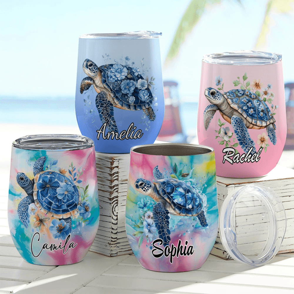 Vaso de vino personalizado con nombre y tapa antiderrame Accesorio de viaje Regalo de cumpleaños para mujeres Hombres