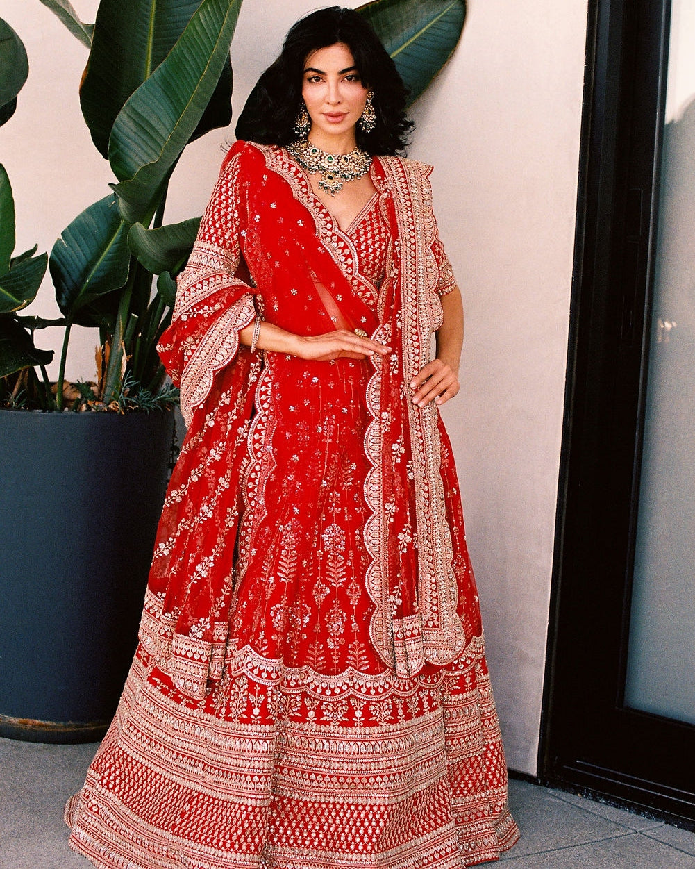 Red Loop Lehenga Set By KYNAH, Luxury Indian Fashion & Bridal Wear
