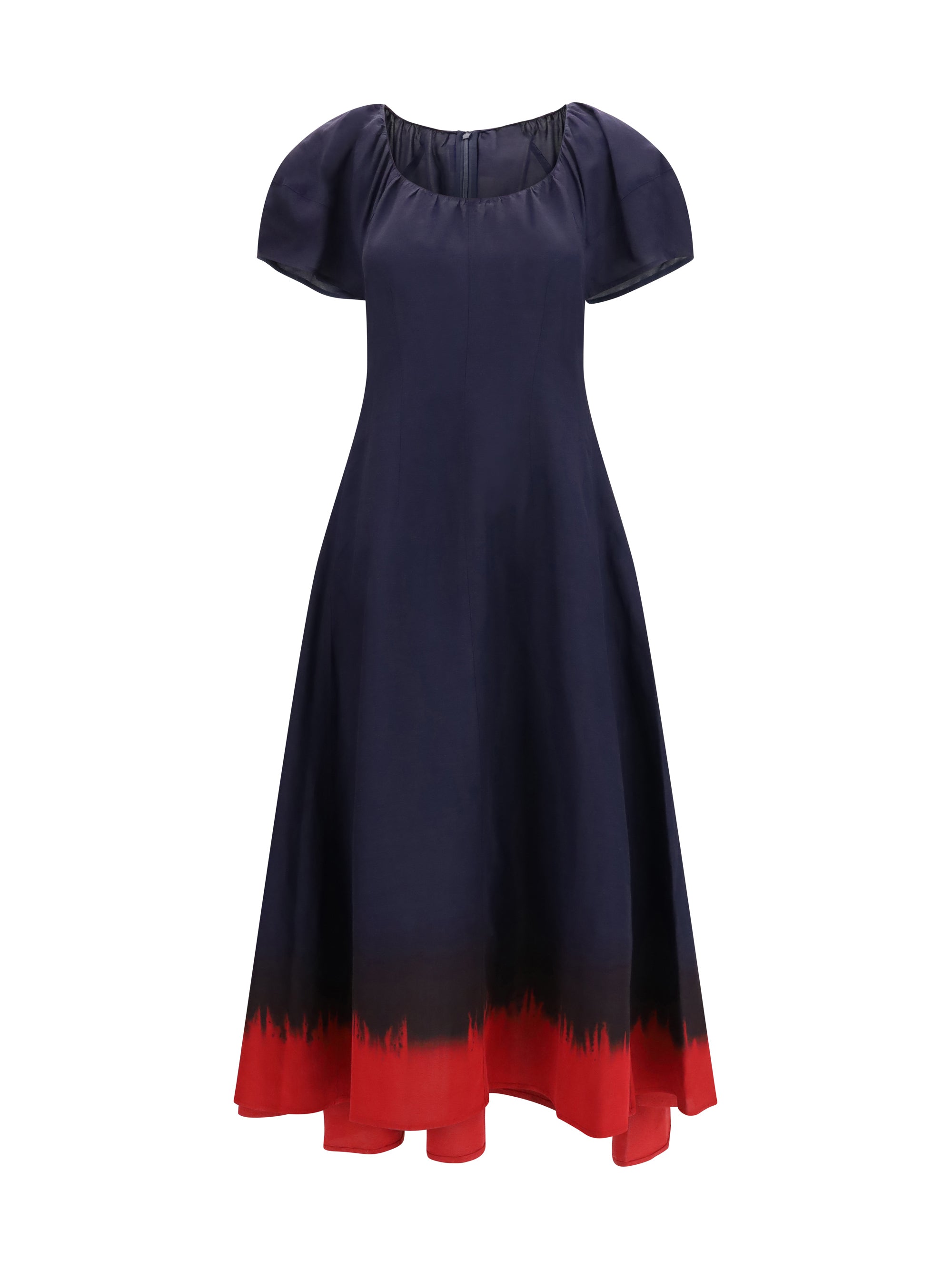 Tory Burch Balloon Sleeve Midi Dress — Navy