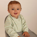 Babero con manga impermeable   Horizontal Stripes + Babero corto Nenina & Co