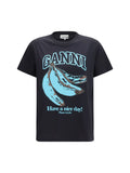 Ganni Banana Graphic Print T-Shirt — Black