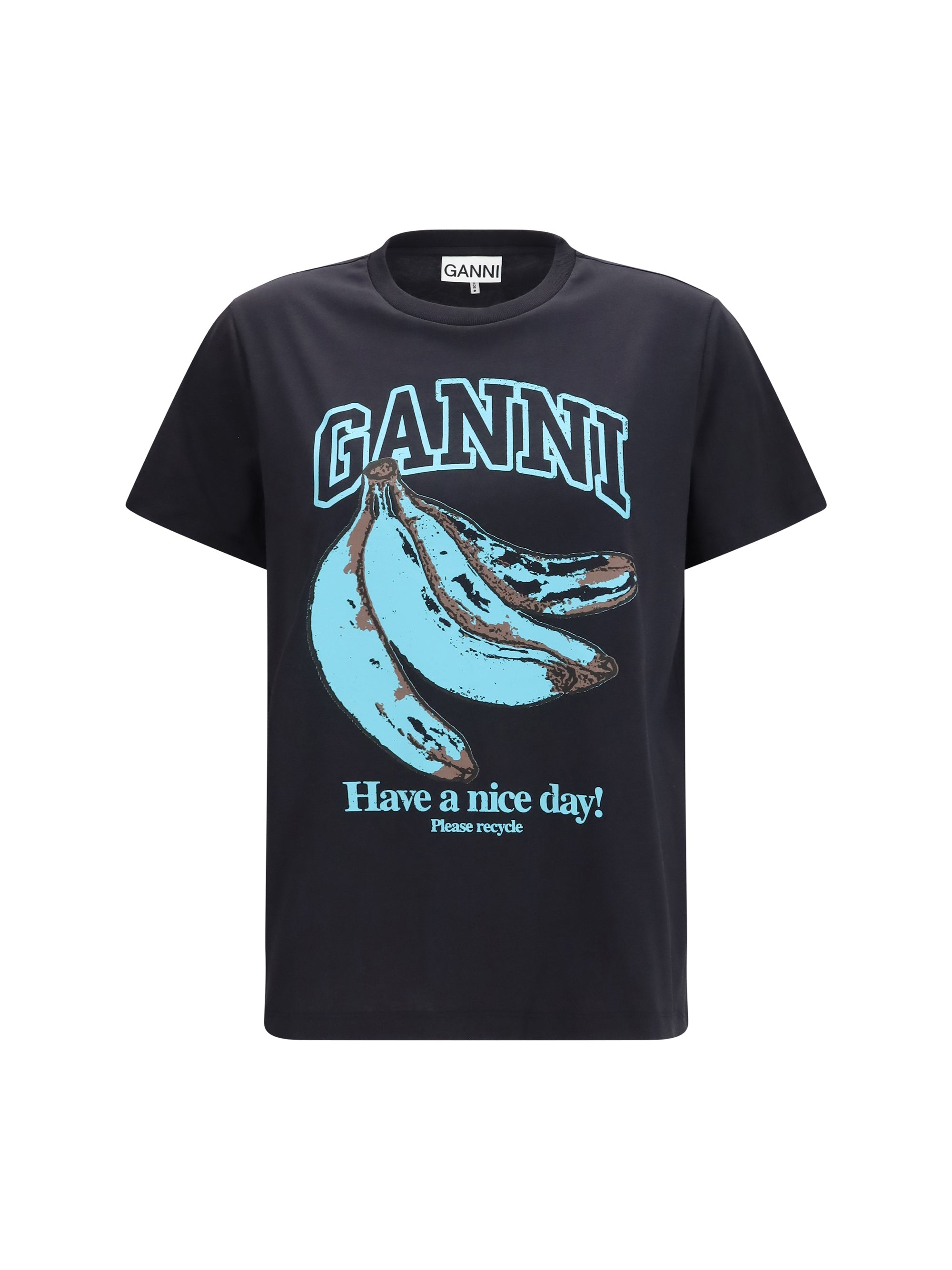 Ganni Banana Graphic Print T-Shirt — Black