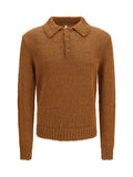 Sunflower Textured Cotton-Linen-Polyester Polo — Brown