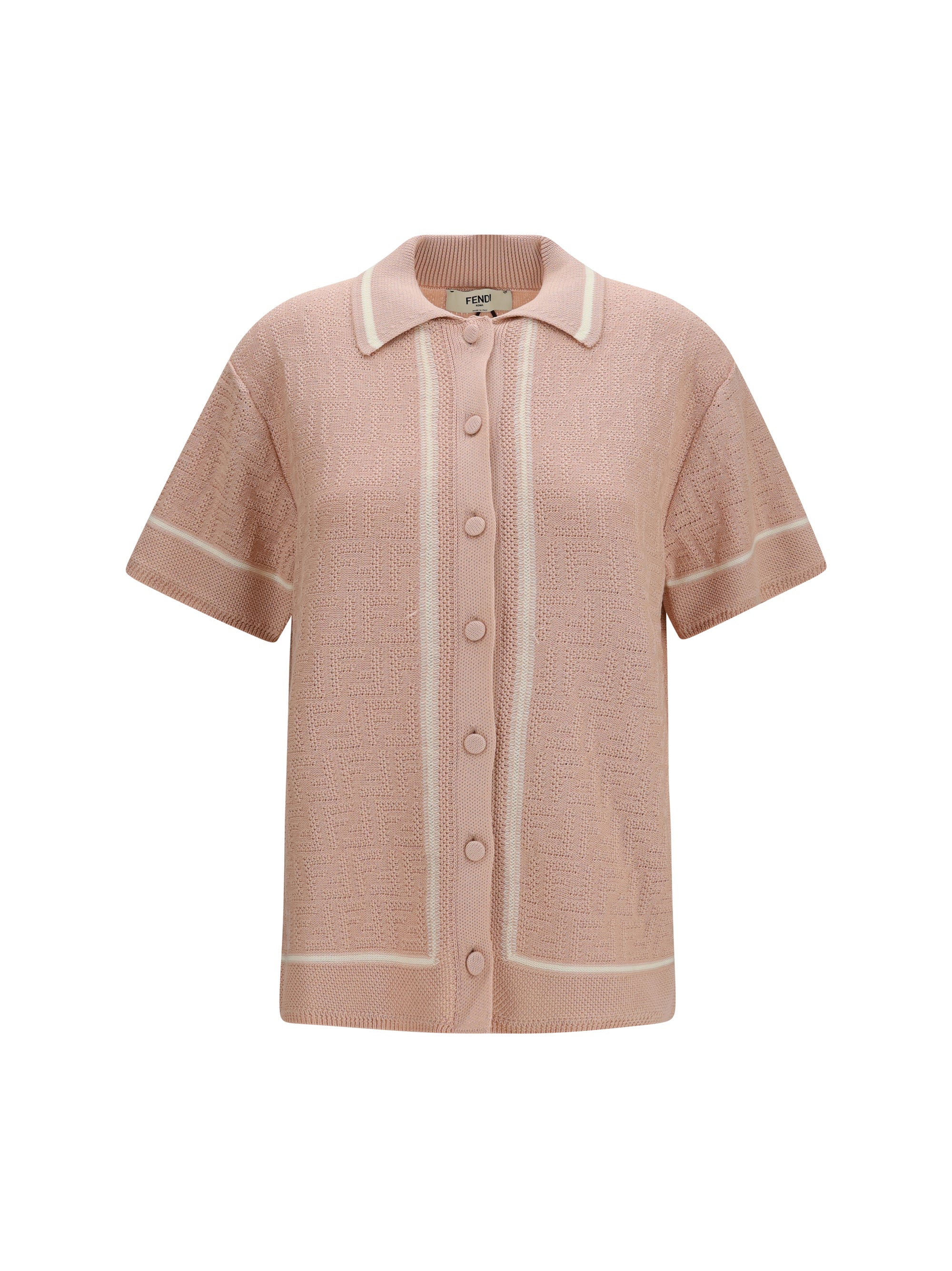 Fendi FF All-Over Crochet Shirt — Pink