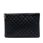 Large Quilted Lambskin Casino Charms O Case Clutch