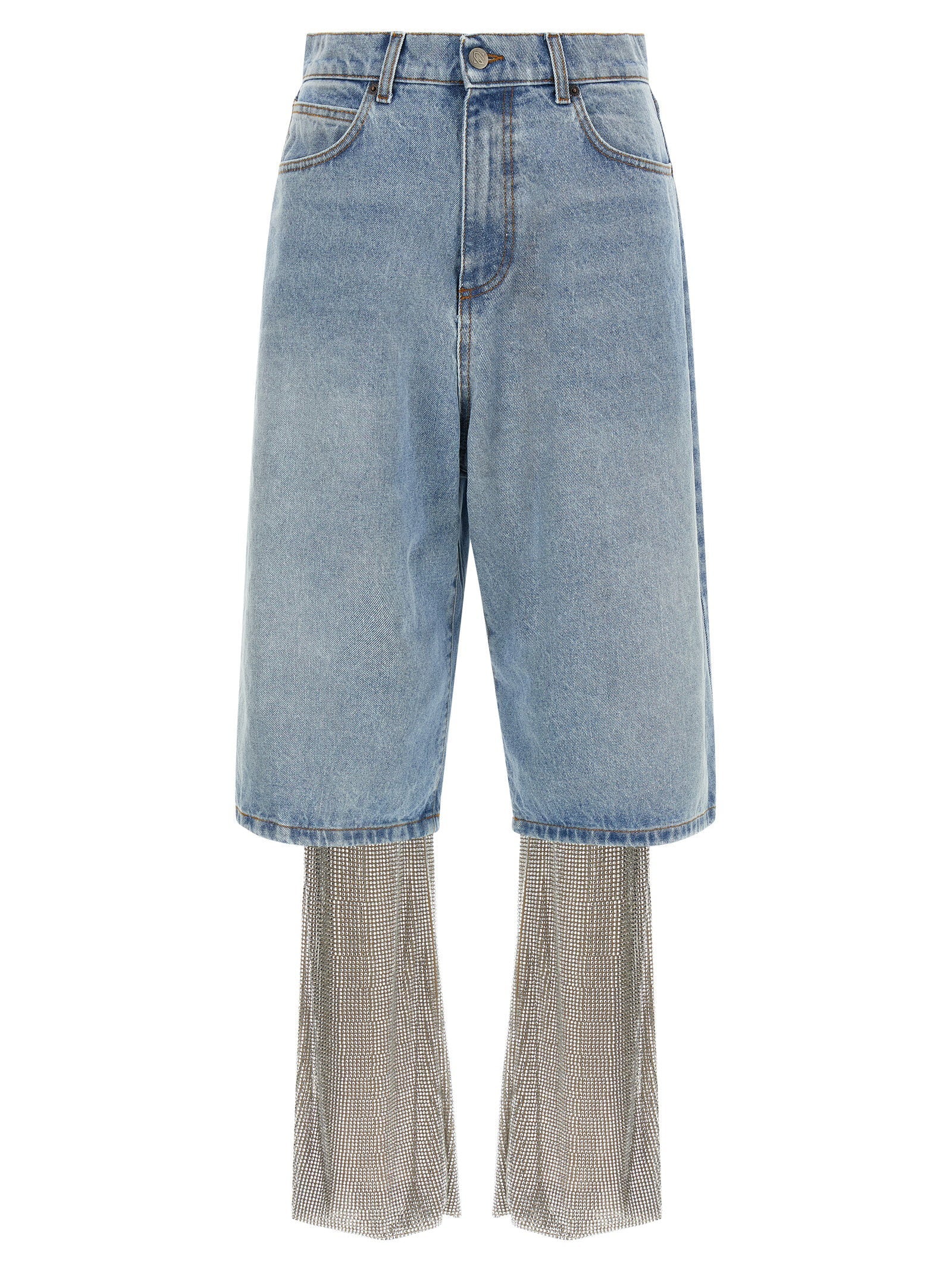 Giuseppe Di Morabito Crystal-Embellished Denim Jeans — Blue