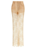 Giuseppe Di Morabito Lace Flared Trousers — Beige
