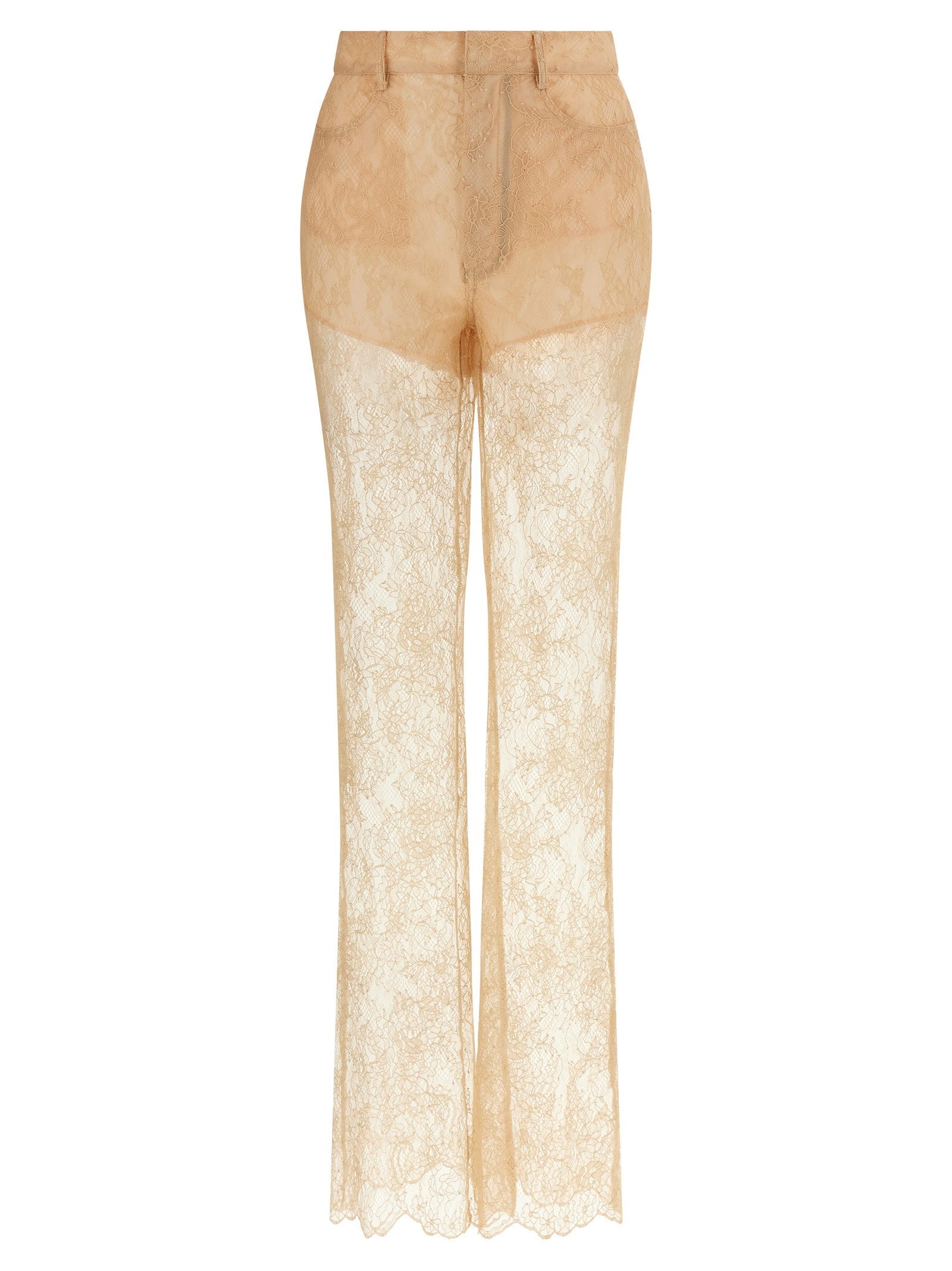 Giuseppe Di Morabito Lace Flared Trousers — Beige