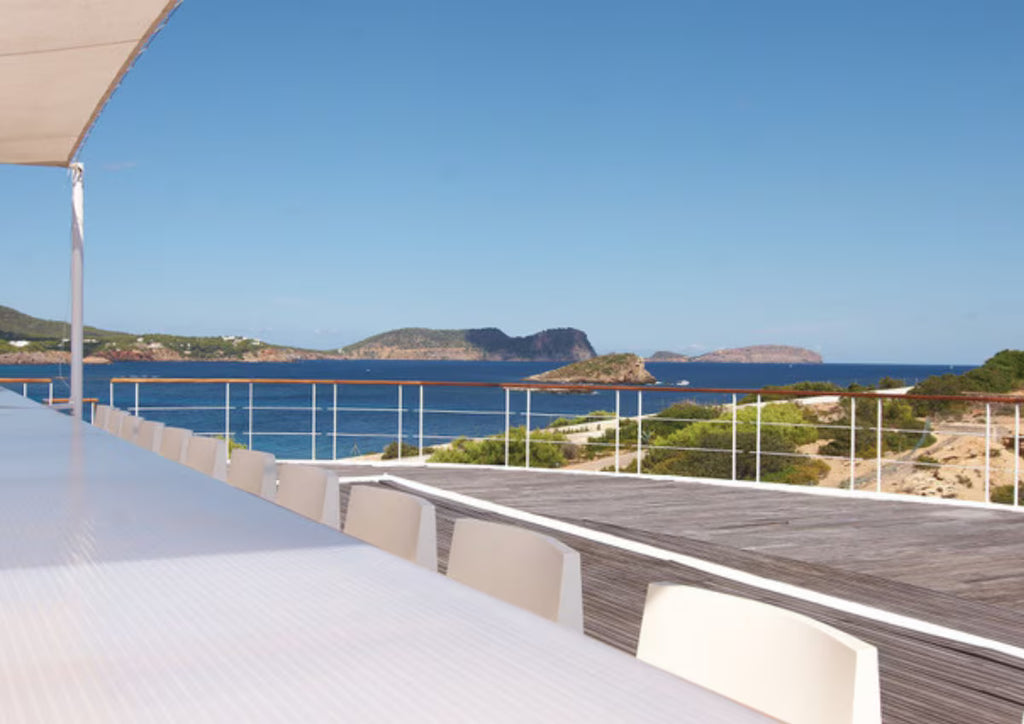 Super Rare 8-Bedroom Luxury Seafront Ibiza Villa with Private Beach, Panoramic Rooftop and Underground DJ Room in Santa Eulalia