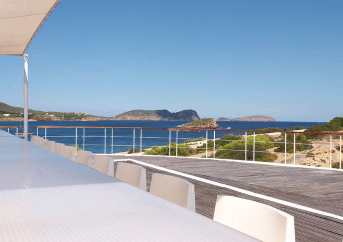Super Rare 8-Bedroom Luxury Seafront Ibiza Villa with Private Beach, Panoramic Rooftop and Underground DJ Room in Santa Eulalia