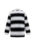 Balenciaga Striped Cotton Polo — Black