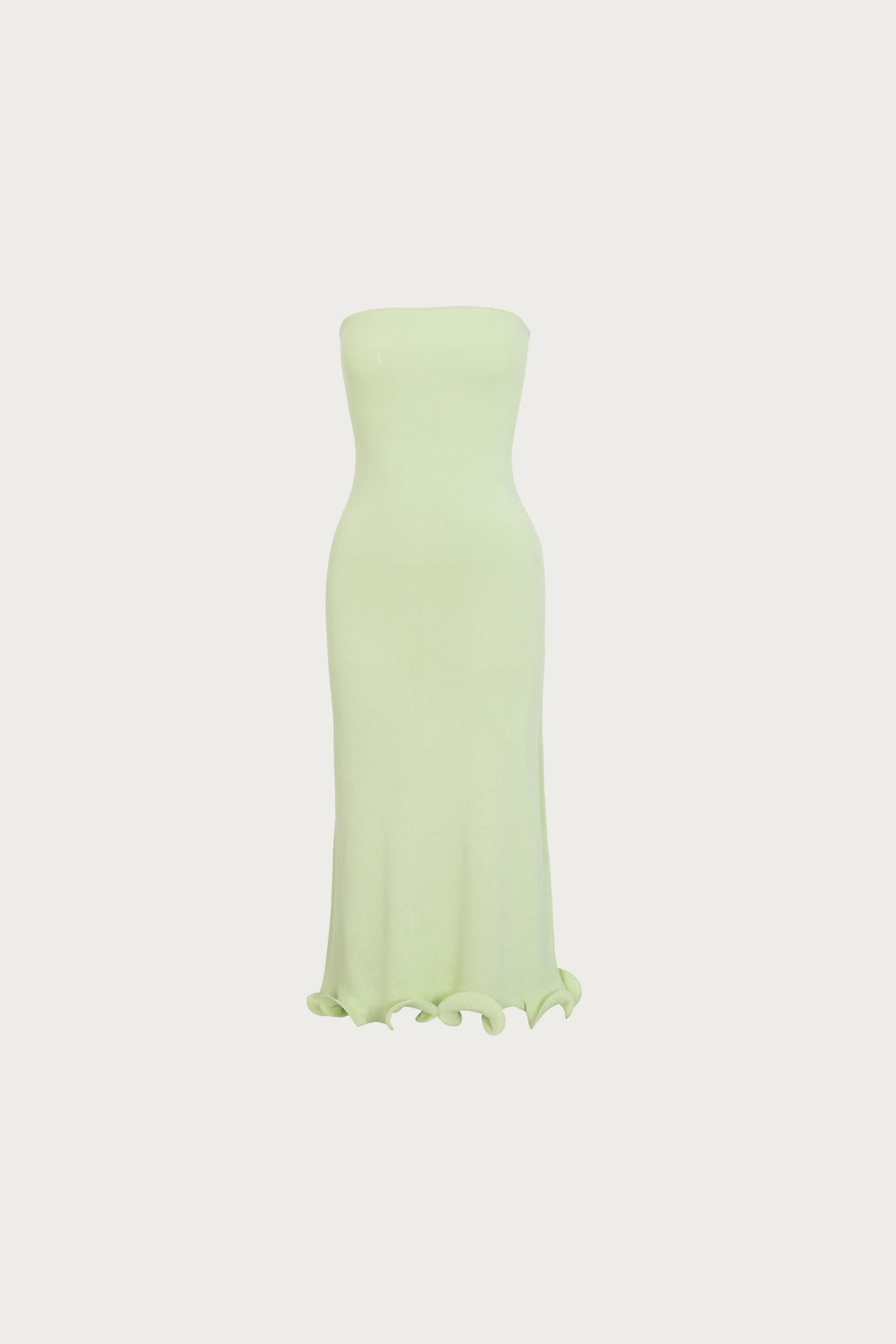 Ruffle Hem Strapless Dress (Mint)
