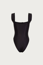 The Grace Tank One Piece (Black Cream Polka Dot)