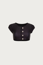 The Grace Top (Black Cream Polka Dot)