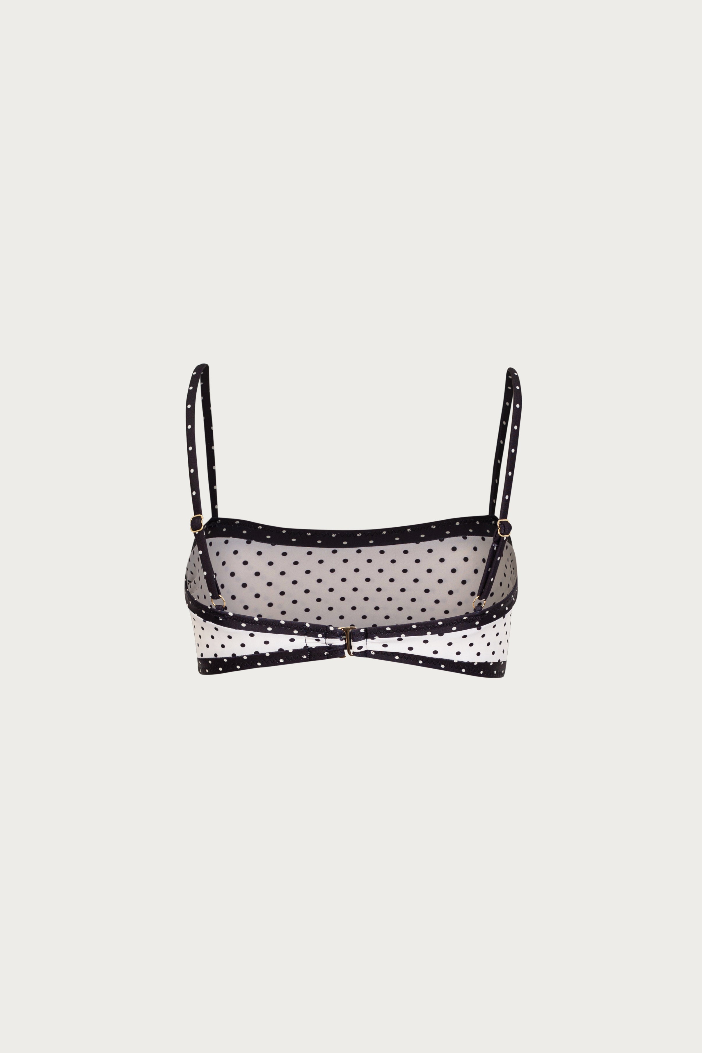 Bandeau Top (Cream Black Polka Dot/Black)